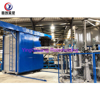 購入 YINGCHUANG 完全自動バイアキシャルシャトル回転型機,LDPEプラスチック水貯蔵タンクのための大きなオーブンの回転型機 オンライン製造