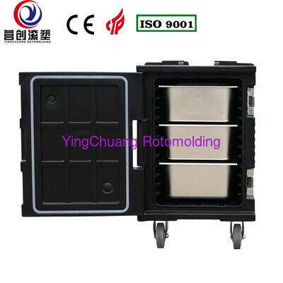 購入 YINGCHUANG OEM 90L ブラック 大型ホイール回転成形大型断熱ボックス、厚い PU フォームホット & コールド保持 GN パン食品輸送キャビネット セントラルキッチンケータリング食堂用 オンライン製造